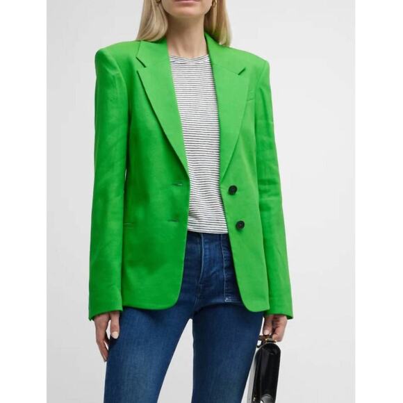 FRAME Jackets & Blazers - FRAME NWT The Femme Two Button Blazer Size 0 $628 MSRP Bright Peridot Green